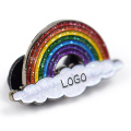 Diseño personalizado propio logotipo arcoirbow nube blanca brillo polvo de polvo de lapa de zinc